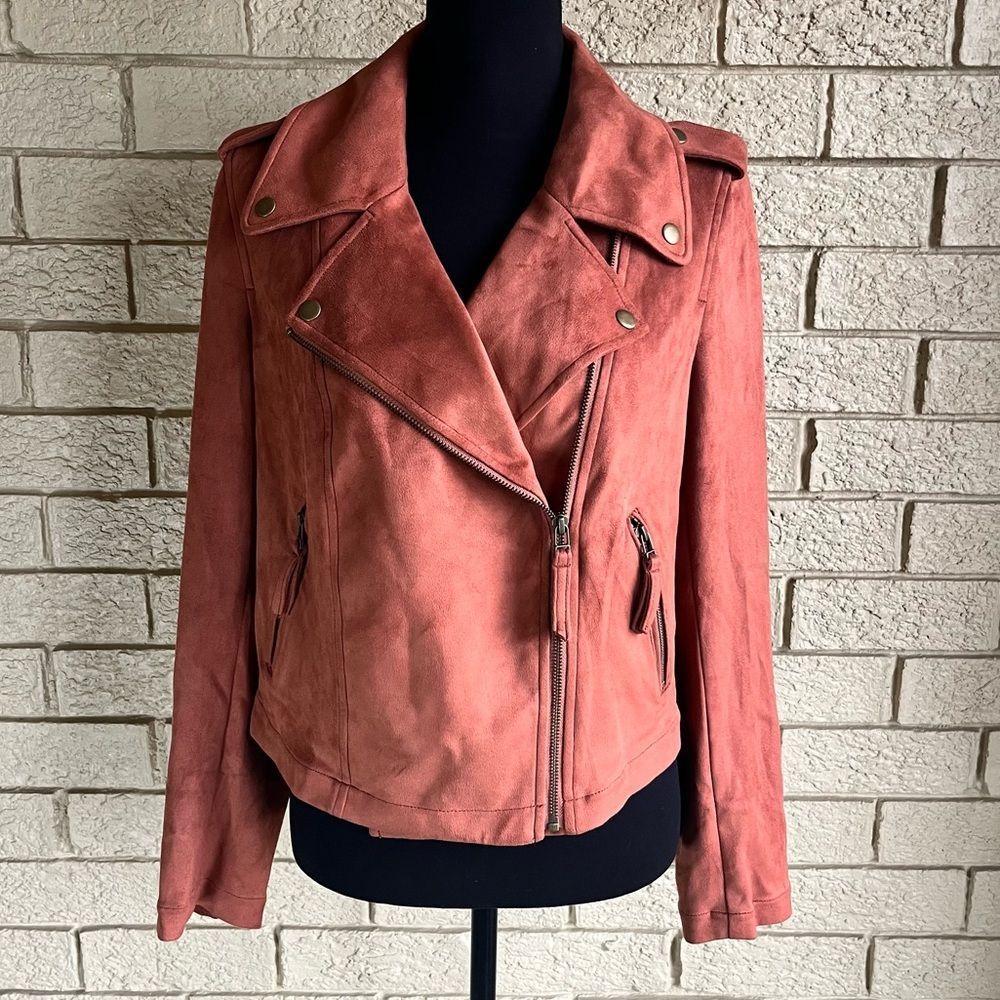 Women’s Bomber Moto Jacket Good Hart size Large NWOT